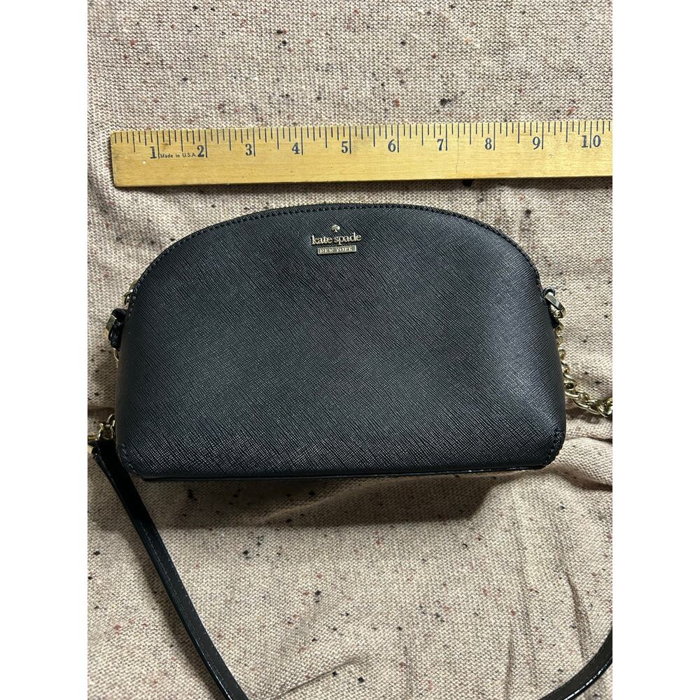 Kate Spade New York Spencer Small Dome Black Saffiano Leather Crossbody Bag